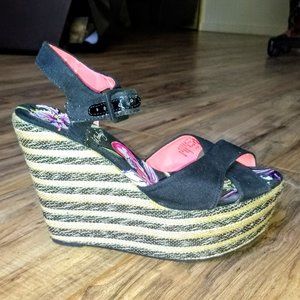 Ed Hardy Peep-Toe Strappy Wedge Sandal